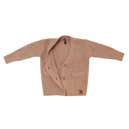 Chunky Knit Oversized Cardigan in Latte
