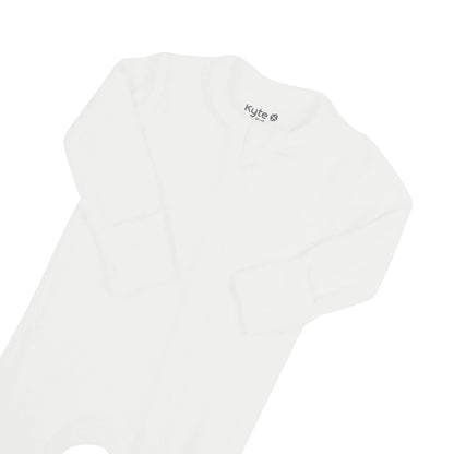 Ribbed Zipper Footie in Cloud