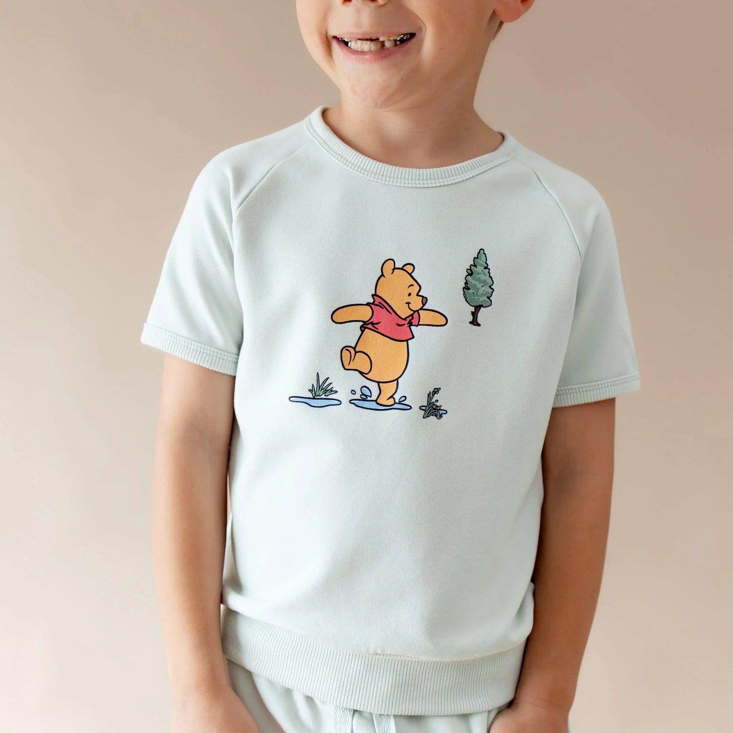 Short Sleeve Jogger Set in Winnie the Pooh on Dew