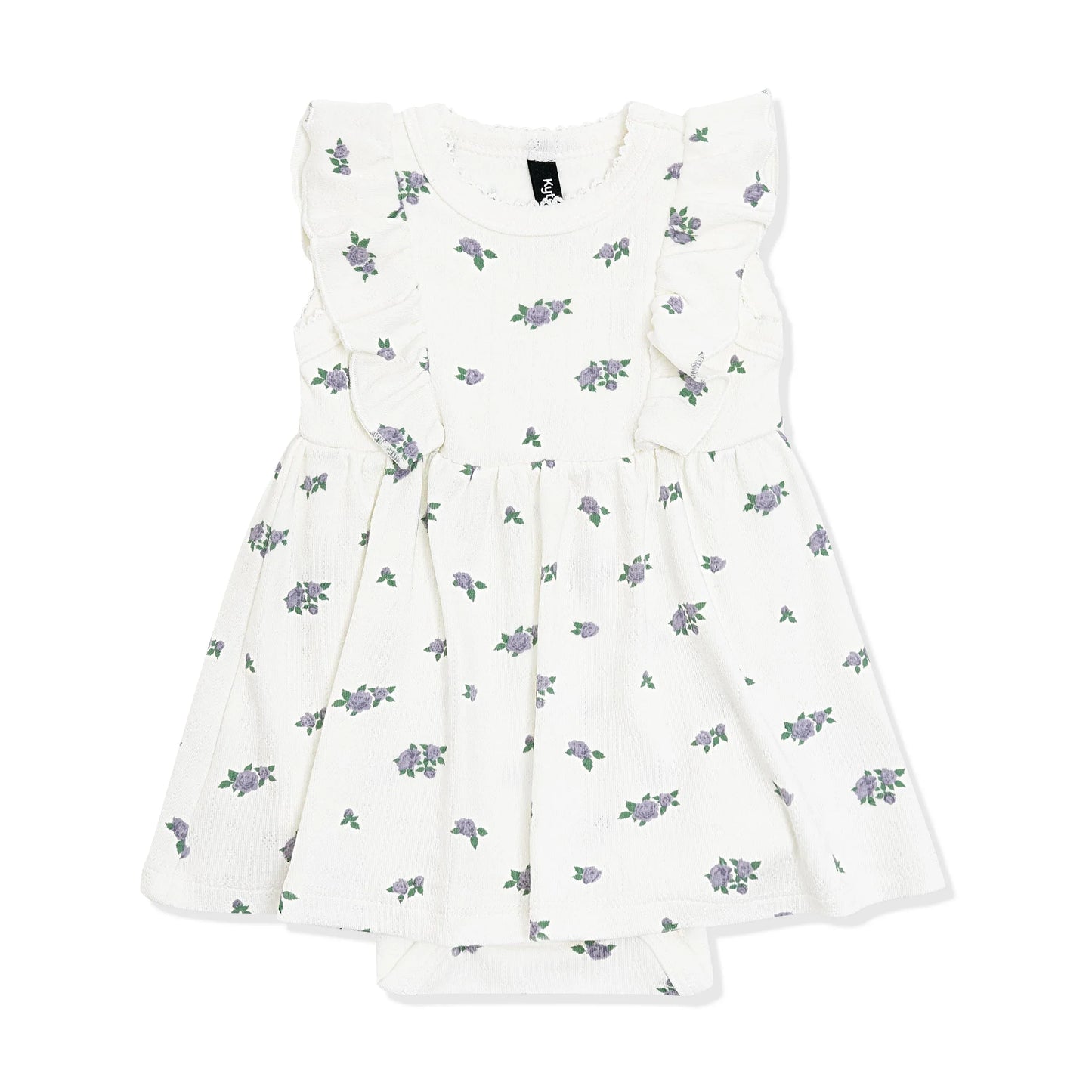 Pointelle Bodysuit Dress in Spray Rose