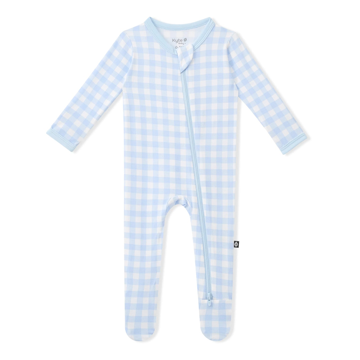 Zippered Footie in Gingham Breeze
