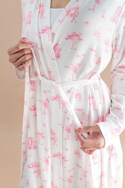 Women's Lounge Robe in Toile Ballet