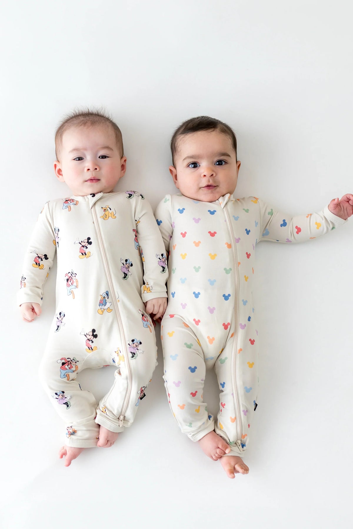 Zippered Romper in Pastel Mickey Mouse