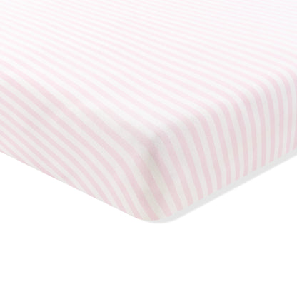Crib Sheet in Small Sakura Stripe