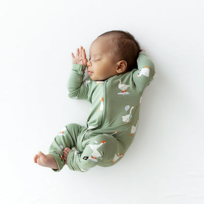 Zippered Romper in Silly Goose