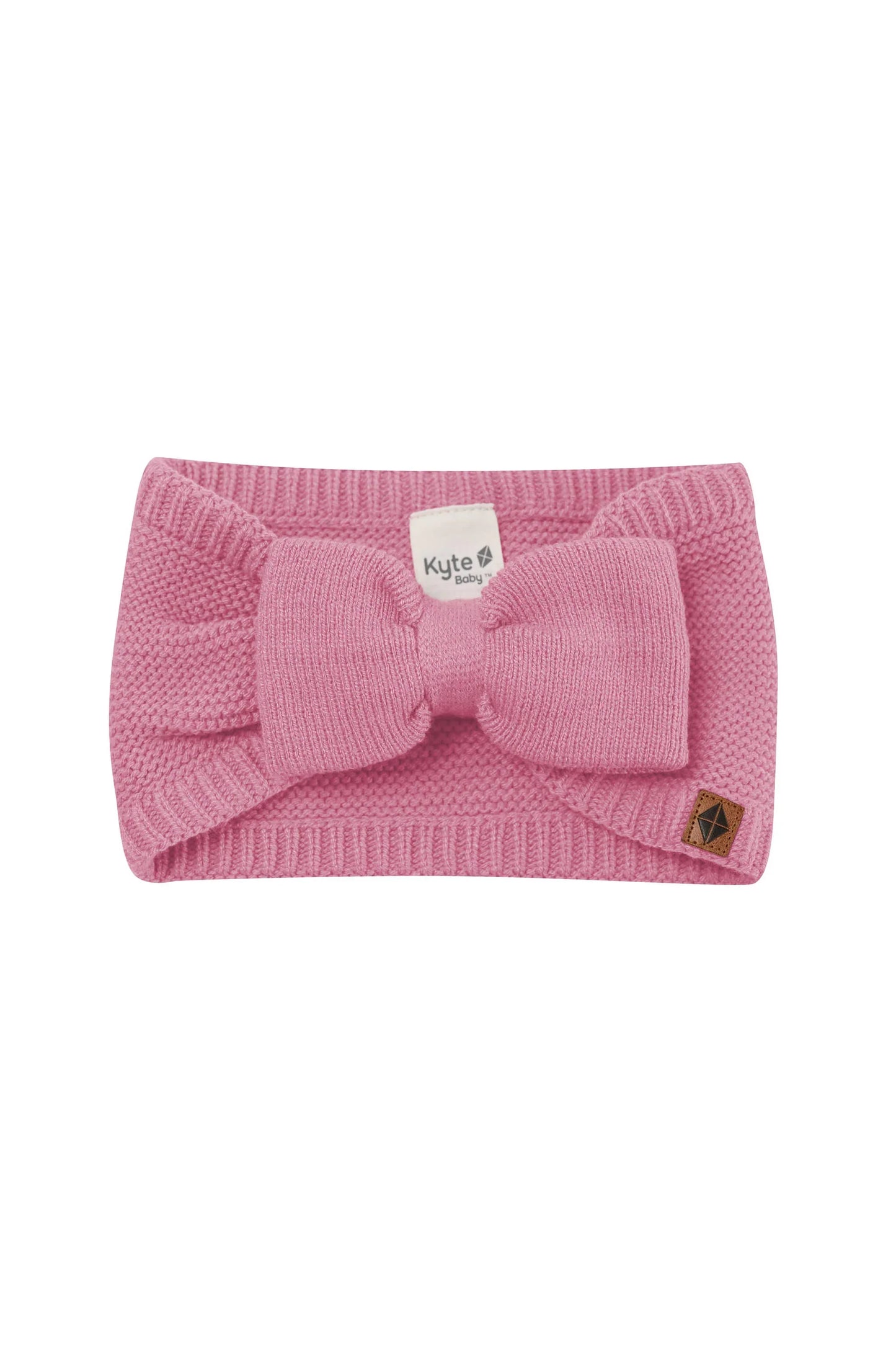 Chunky Knit Bow Headband in Apple Blossom