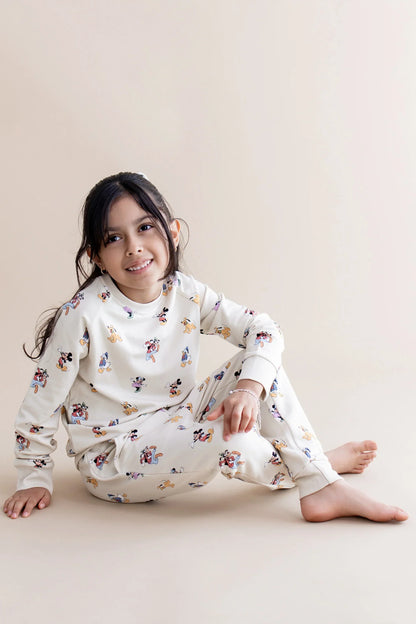 Long Sleeve Jogger Set in Mickey Mouse and Friends