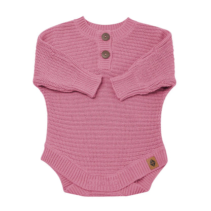 Chunky Knit Romper in Apple Blossom