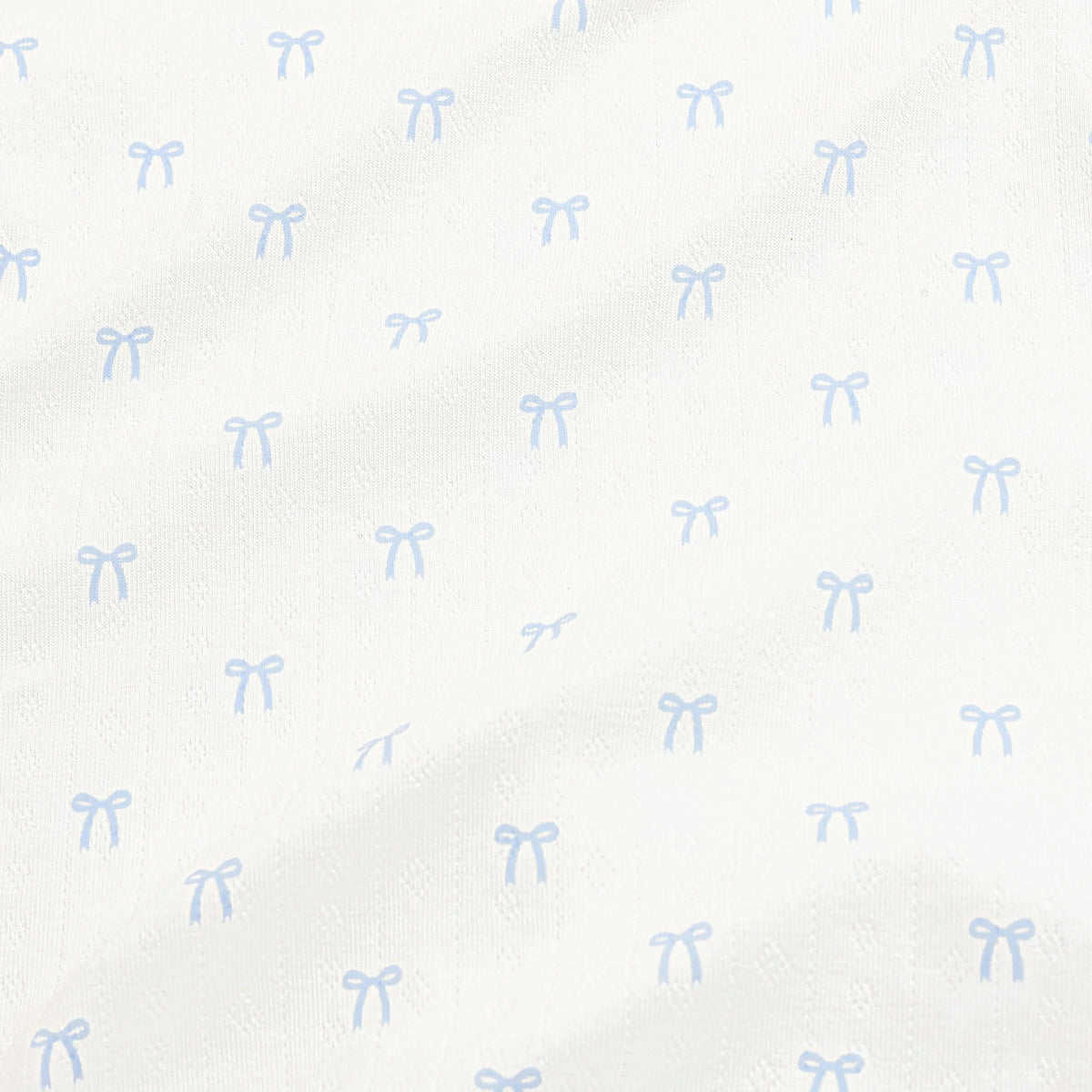 Pointelle Zippered Footie in Sweet Blue Bow