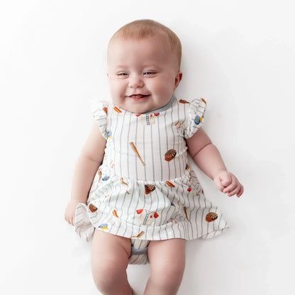 Twirl Bodysuit Dress in Home Run