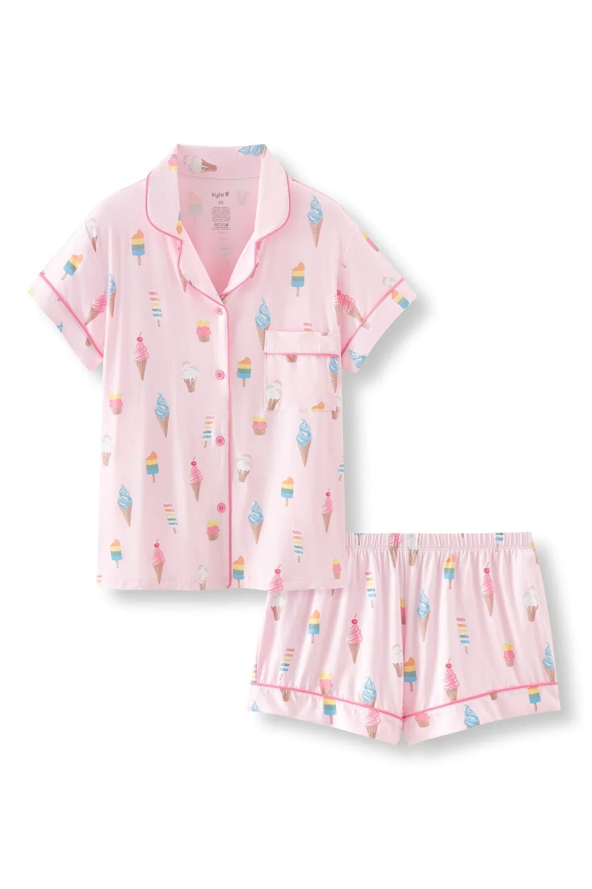 Women's Short Sleeve Pajama Set in Sakura Ice Cream