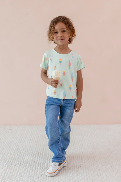 Toddler Basic Tee in Mint Ice Cream