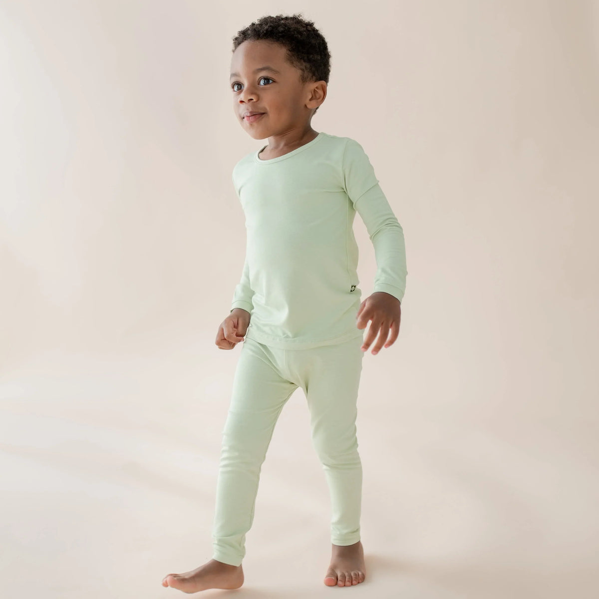 Long Sleeve Pajamas in Basil